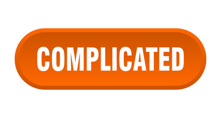 complicated button. rounded sign on white background