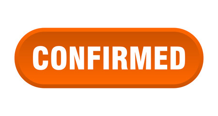 confirmed button. rounded sign on white background