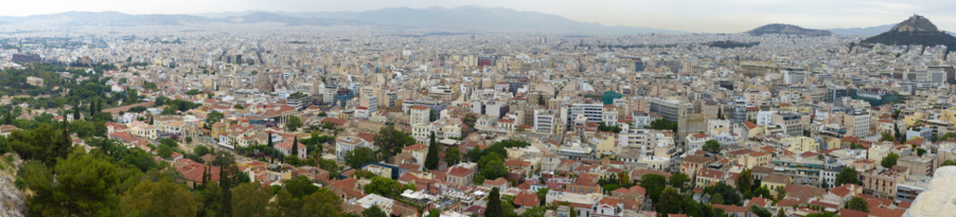 Fototapeta na wymiar Panoramic view of Athens from the Acropolis of Athens. Greece