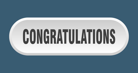 congratulations button. rounded sign on white background