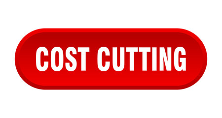 cost cutting button. rounded sign on white background