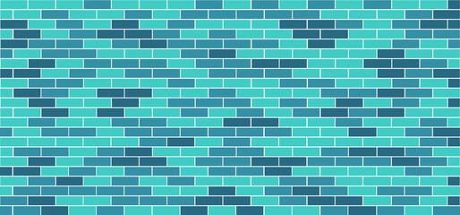 Abstract empty background brick wall view Funny vector block stone icons or signs for texture banner or wallpaper Urban home place or office interiors and floor side Color stripes. Blue