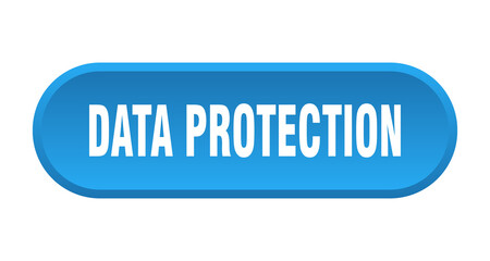 data protection button. rounded sign on white background