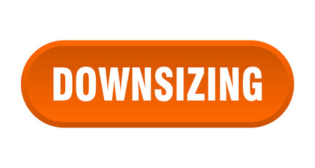 downsizing button. rounded sign on white background