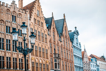 Antique building view in Bruges, Belgium