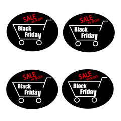 Black friday sale set vector icon. Vector banner in EPS isolated on white background.