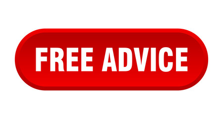 free advice button. rounded sign on white background