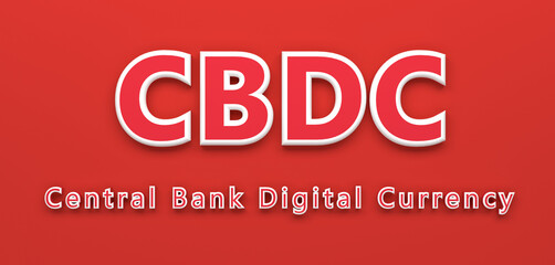 symbol of central bank digital currency CBDC - 3D Illustration