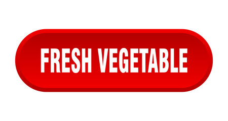 fresh vegetable button. rounded sign on white background