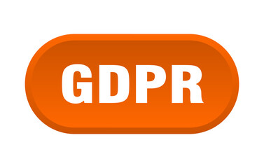 gdpr button. rounded sign on white background