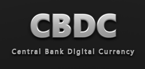symbol of central bank digital currency CBDC - 3D Illustration