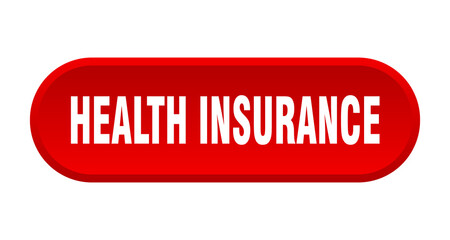 health insurance button. rounded sign on white background