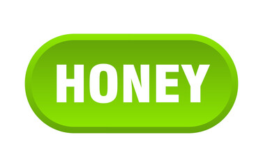 honey button. rounded sign on white background