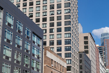 Fototapeta na wymiar Row of Buildings and Skyscrapers in Downtown Brooklyn New York