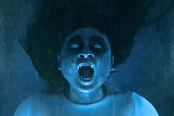 Scary ghost woman; halloween theme
