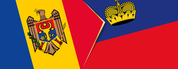 Moldova and Liechtenstein flags, two vector flags.