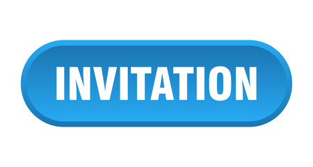 invitation button. rounded sign on white background