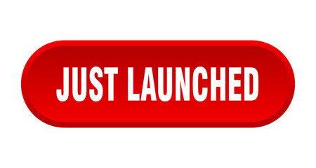 just launched button. rounded sign on white background