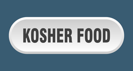kosher food button. rounded sign on white background