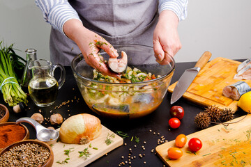 preparing marinade for fish