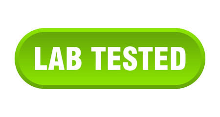 lab tested button. rounded sign on white background