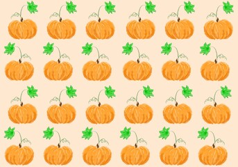 seamless pattern with pumpkins