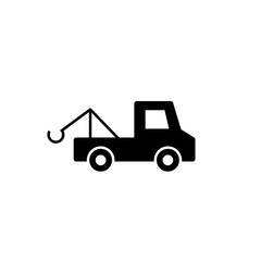 Fototapeta na wymiar Tow truck glyph simple icon. Clipart image isolated on white background.