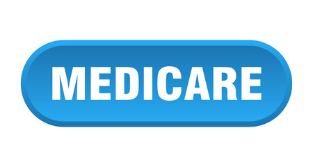 medicare button. rounded sign on white background