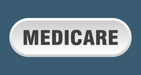medicare button. rounded sign on white background