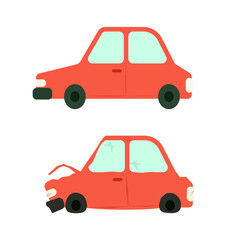 New and Junk car icon. Clipart image isolated on white background.