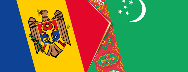 Moldova and Turkmenistan flags, two vector flags.