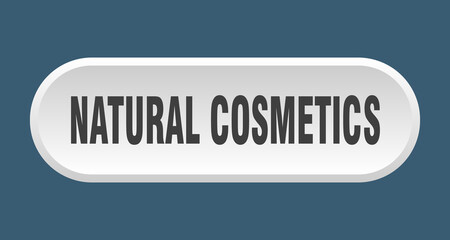 natural cosmetics button. rounded sign on white background