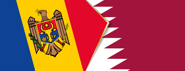 Moldova and Qatar flags, two vector flags.