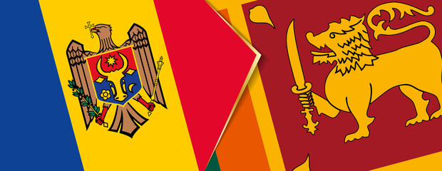 Moldova and Sri Lanka flags, two vector flags.
