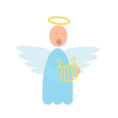 Angel choir singer simple icon. Clipart image isolated on white background.