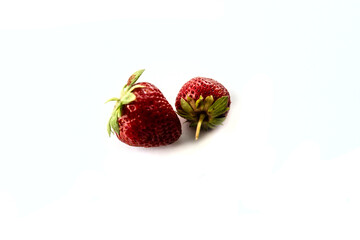 Isolated on white background strawberry, close-up photo