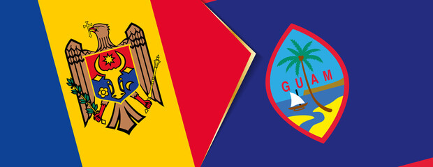 Moldova and Guam flags, two vector flags.