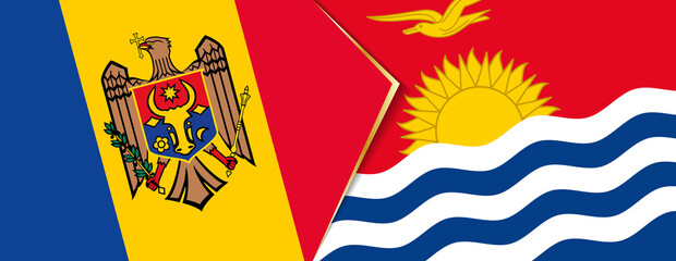 Moldova and Kiribati flags, two vector flags.