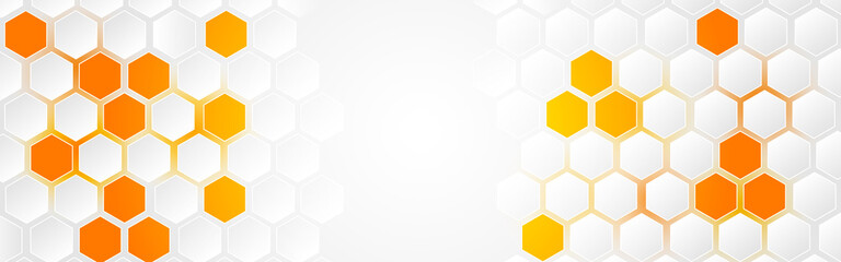 White abstract polygon summer of sun banner background. Vector 3d hexagon honeycomb paper texture.