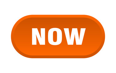 now button. rounded sign on white background