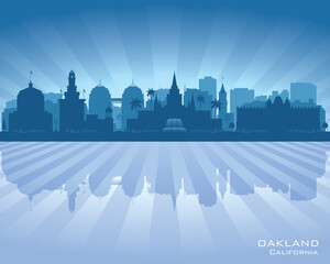 Oakland California city skyline vector silhouette