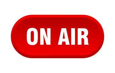 on air button. rounded sign on white background