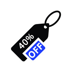 40 Percent offer. Discount forty Percent Symbol