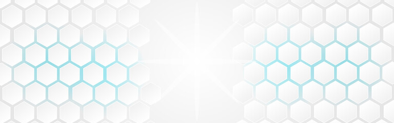 White abstract polygon banner background. Vector 3d hexagon paper of business technology blue energy texture.
