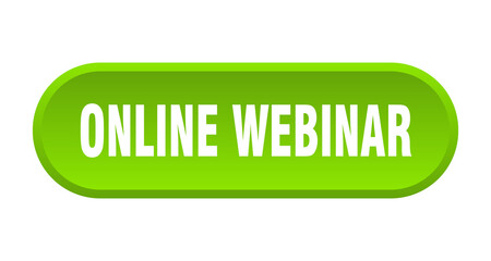 online webinar button. rounded sign on white background