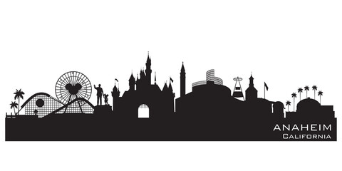 Anaheim California city skyline vector silhouette © yurkaimmortal