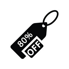  80 Percent offer. Discount eighty Percent Symbol