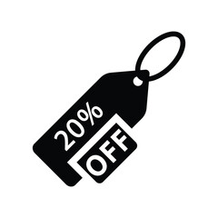  20 Percent offer. Discount twenty Percent Symbol