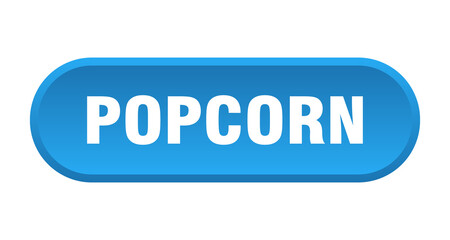 popcorn button. rounded sign on white background