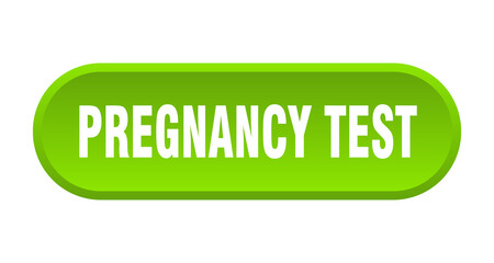 pregnancy test button. rounded sign on white background